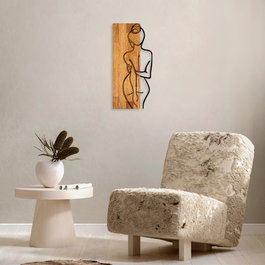 Wallity MA-294 Accesorio de Pared Decorativo de Madera y Metal Nogal y Negro